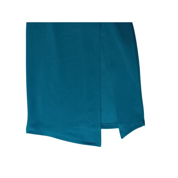 New HELLO MOLLY Embark With You Midi Stretchy Crepe Dress Teal SZ 2 - Picture 5 of 15